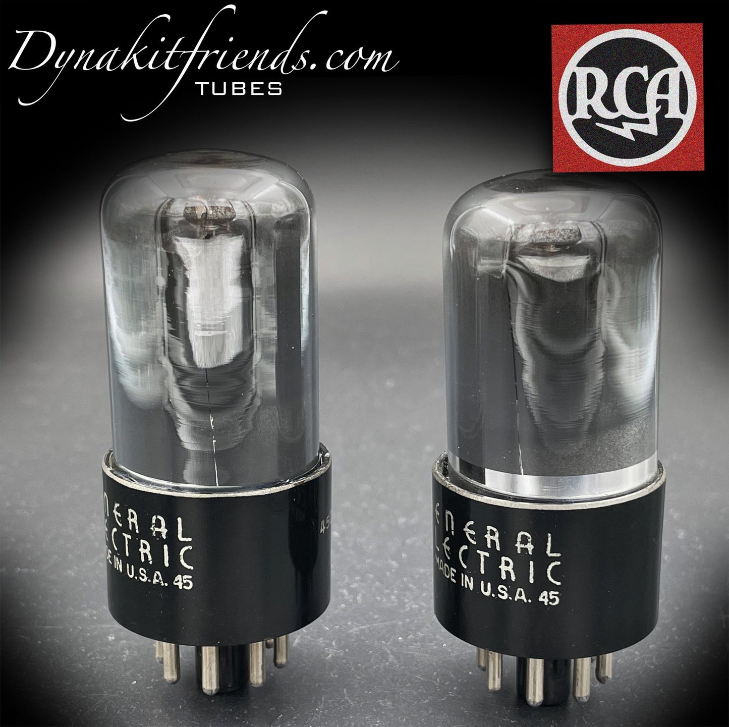 6SN7GT NOS JAN CRC VT-231 RCA labeled GE Grafite Glass Legendary Chromed Foil Matched Tubes Made in USA '45 - Vacuum Tubes Treasures