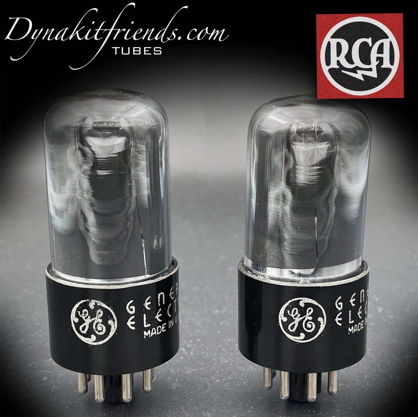 6SN7GT NOS JAN CRC VT-231 RCA labeled GE Grafite Glass Legendary Chromed Foil Matched Tubes Made in USA '45 - Vacuum Tubes Treasures