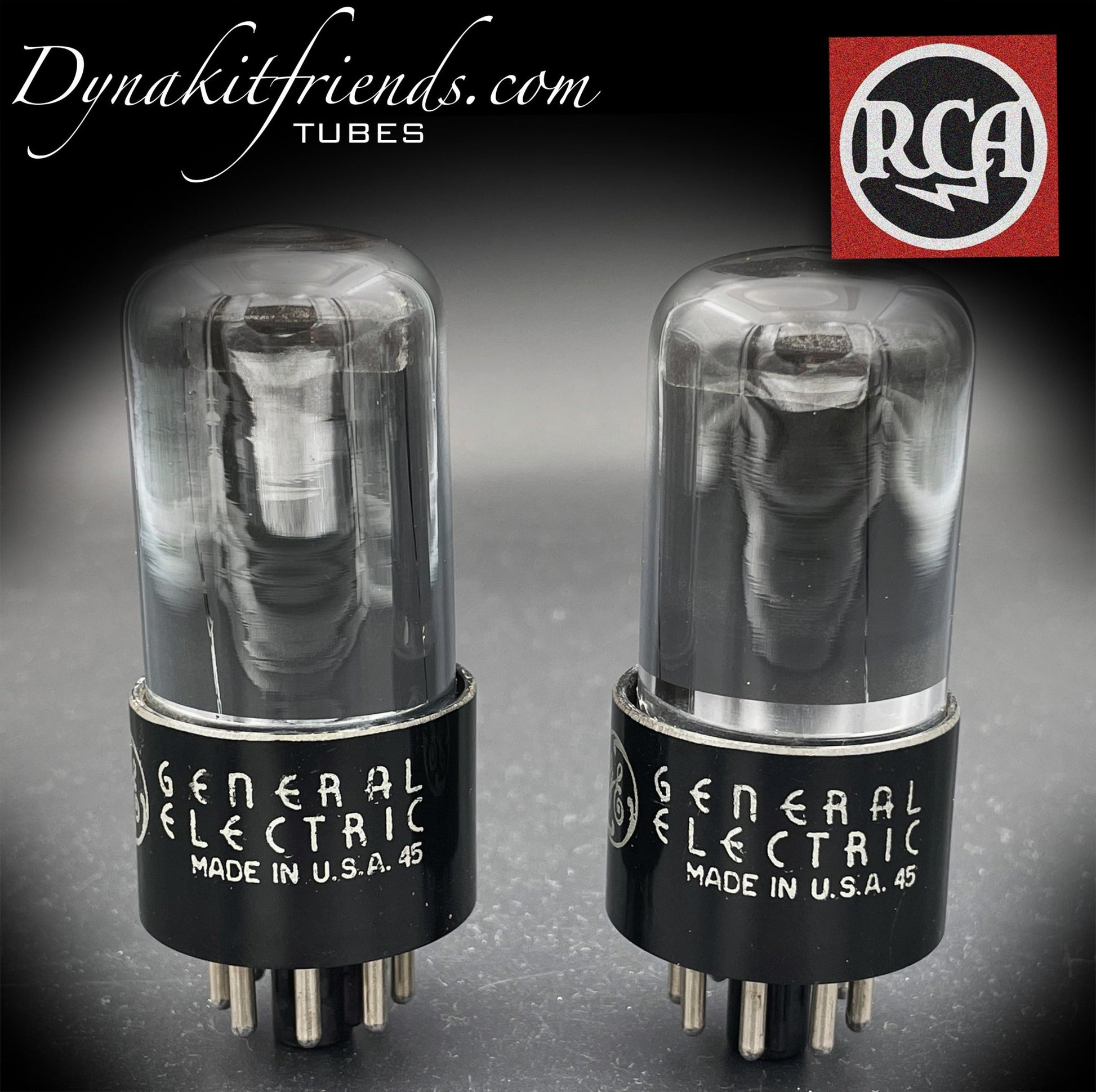 6SN7GT NOS JAN CRC VT-231 RCA labeled GE Grafite Glass Legendary Chromed Foil Matched Tubes Made in USA '45 - Vacuum Tubes Treasures