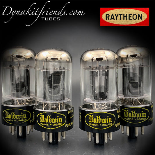 6SN7GTB RAYTHEON Black Plates O Getter Matched Tubes Made in USA '61 - Vacuum Tubes Treasures