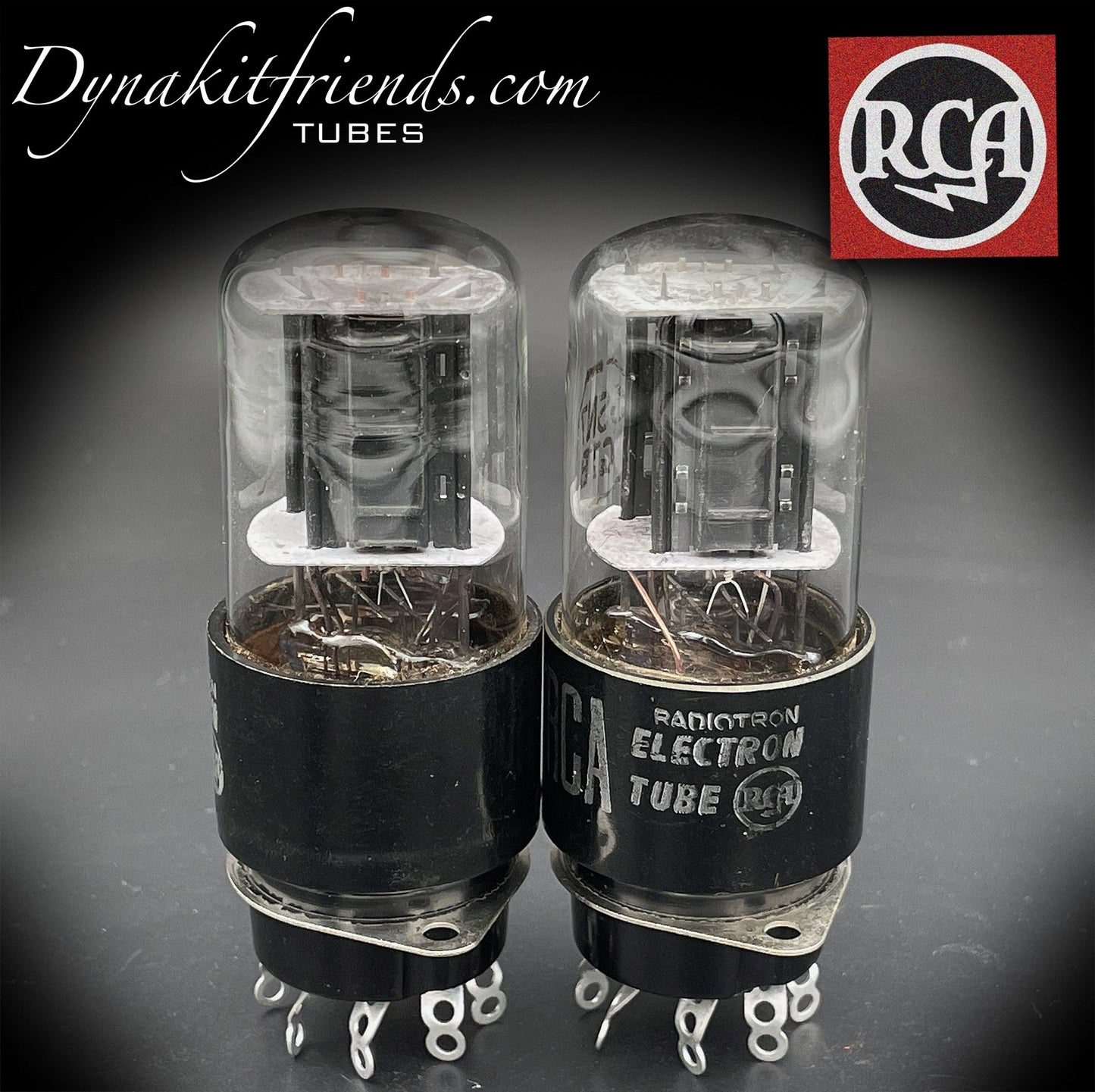 6SN7GTB RCA Black Plates Bottom [] Getter Matched Tubes Made in USA - Vacuum Tubes Treasures