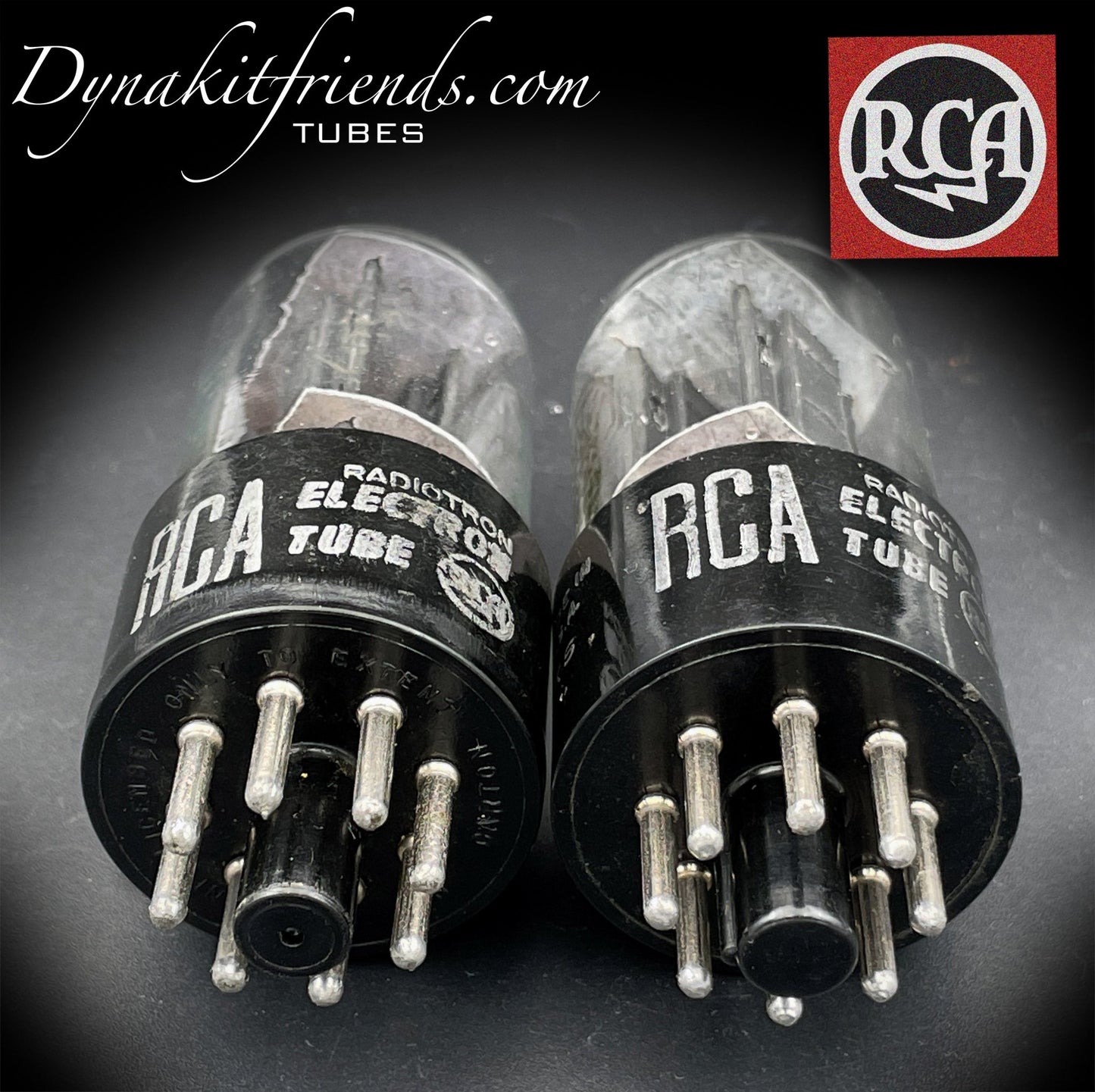 6SN7GTB RCA Black Plates Bottom [] Getter Matched Tubes Made in USA - Vacuum Tubes Treasures