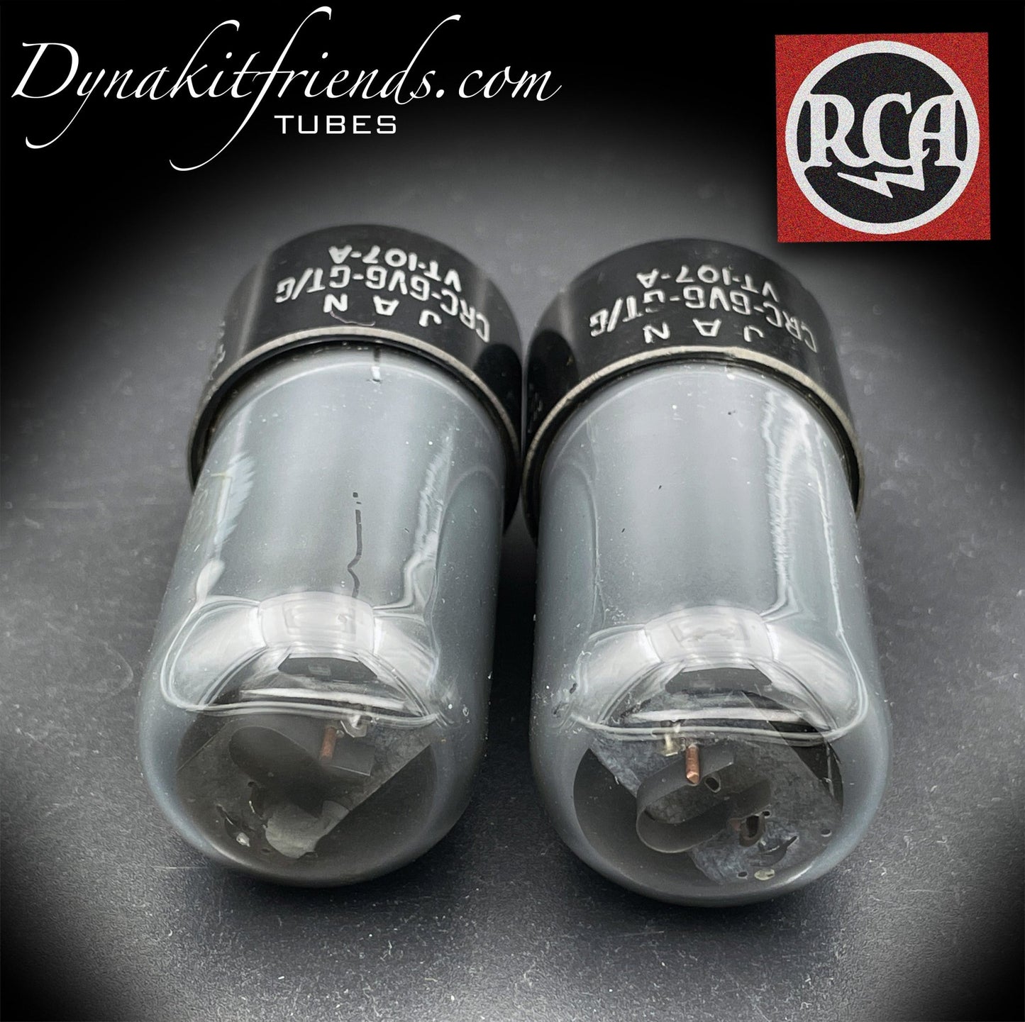 6V6GT JAN VT 107-A RCA Black Glass Military Quality Matched Tubes Made in USA '45 - Vacuum Tubes Treasures