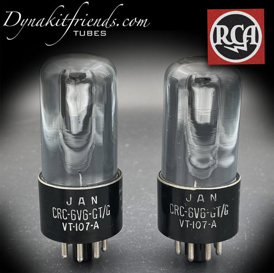 6V6GT JAN VT 107-A RCA Black Glass Military Quality Matched Tubes Made in USA '45 - Vacuum Tubes Treasures