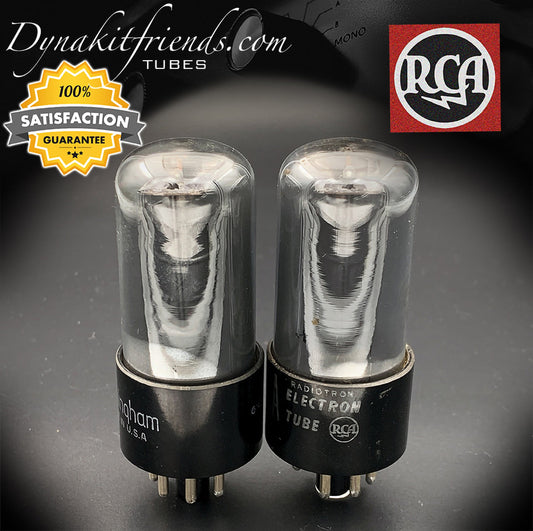 6V6GT RCA Getter-Röhren mit schwarzer Glasfolie und Boden, hergestellt in den USA