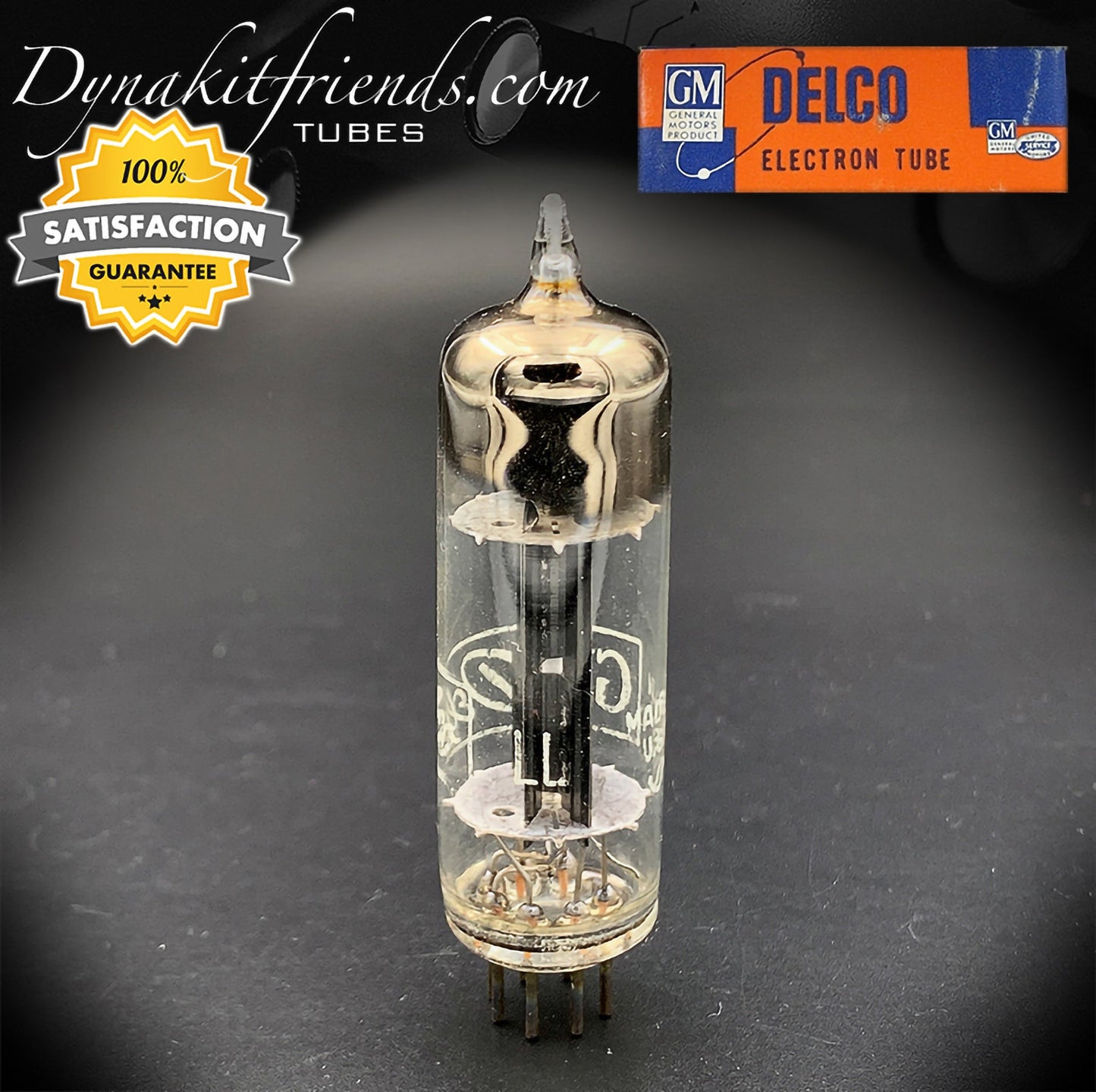 6X4 (EZ90) GM DELCO Black Plates [] Getter-Röhrengleichrichter, hergestellt in den USA