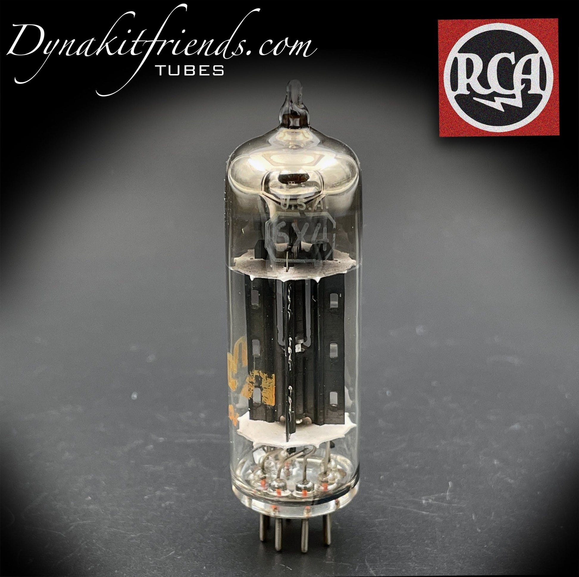 6X4 ( EZ90 ) RCA Black Plates O Getter Tube Rectifier Made in USA - Vacuum Tubes Treasures