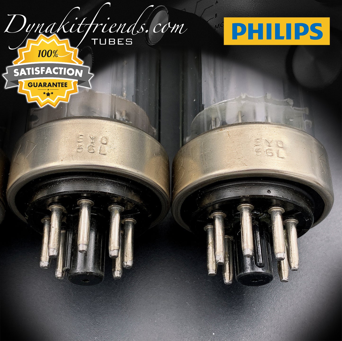 6CA7 ( EL34 ) PHILIPS Eindhoven One piece Disc Getter Matched Tubes Made in Holland