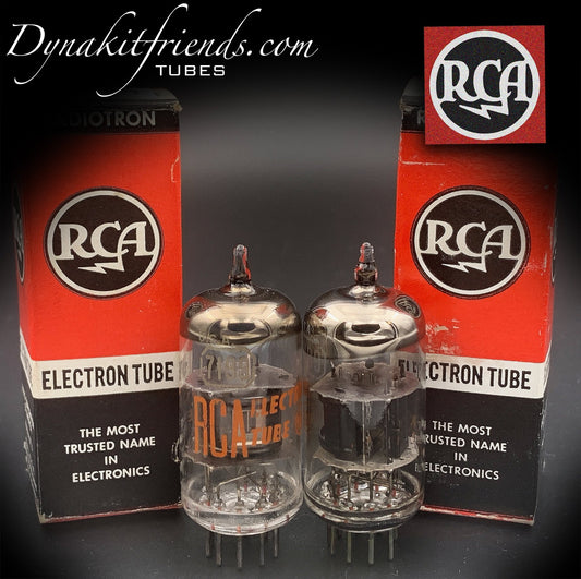 7199 RCA Black Plates O Disc Getter Matched Pair Tubes Made in USA - Vacuum Tubes Treasures