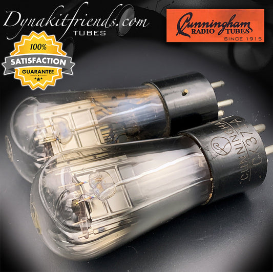 71A CUNNINGHAM Globe Power Triode Matched Pair Tubes Made In USA 1930's