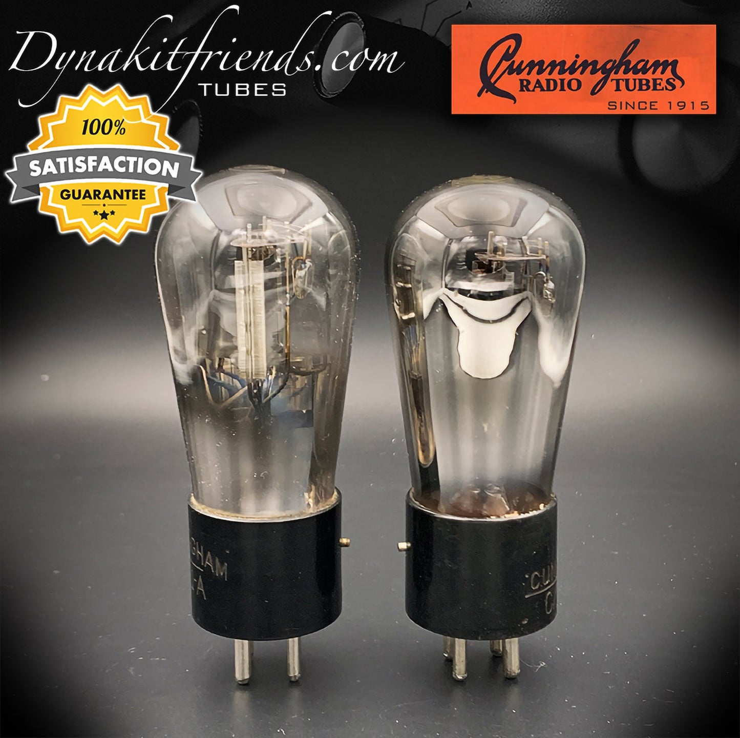 71A CUNNINGHAM Globe Power Triode Matched Pair Tubes Made In USA 1930's