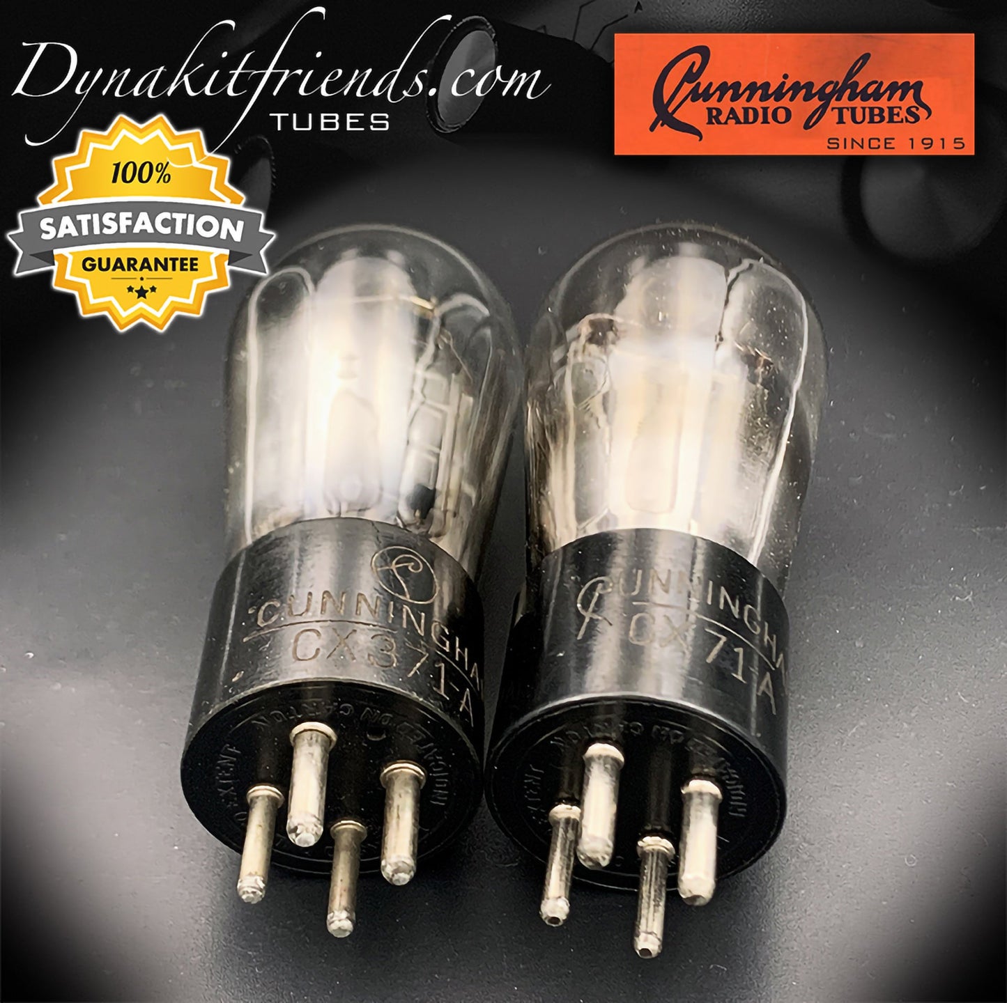 71A CUNNINGHAM Globe Power Triode Matched Pair Tubes Made In USA 1930's