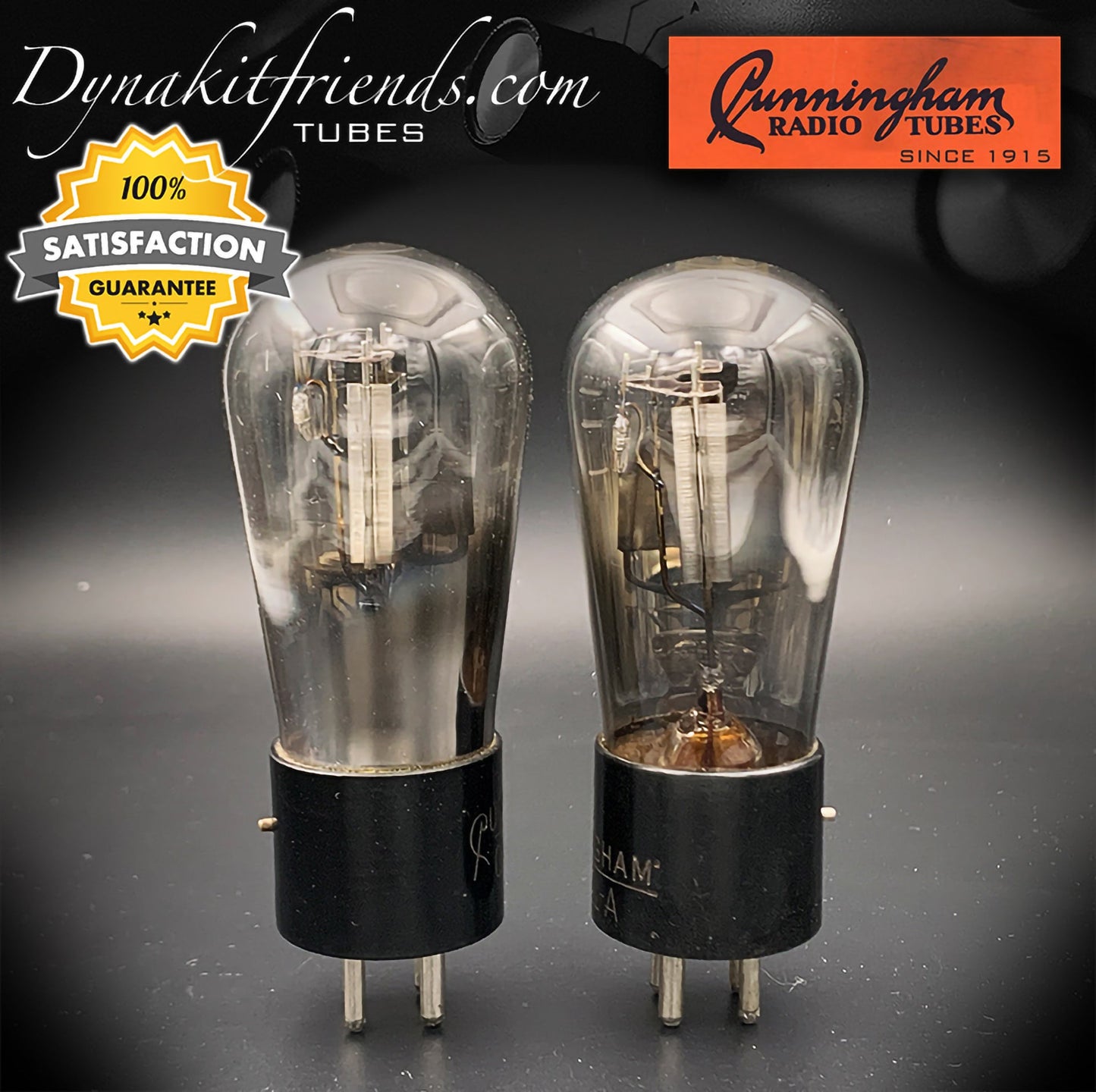 71A CUNNINGHAM Globe Power Triode Matched Pair Tubes Made In USA 1930's