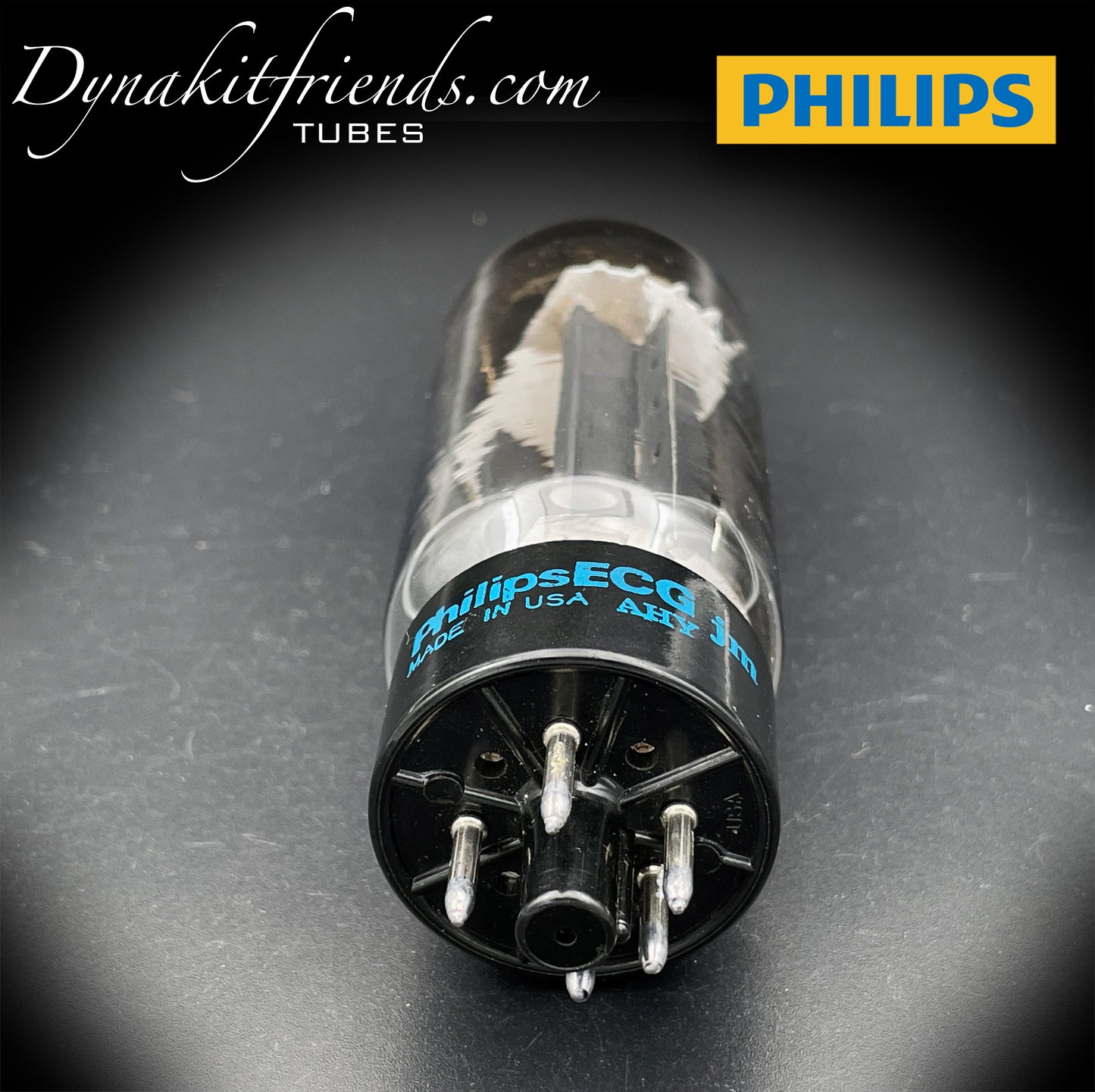 5U4 GB (5AS4A) PHILIPS ECG NOS Placas negras Rectificador de tubo probado con doble halo Getter Hecho en EE. UU.