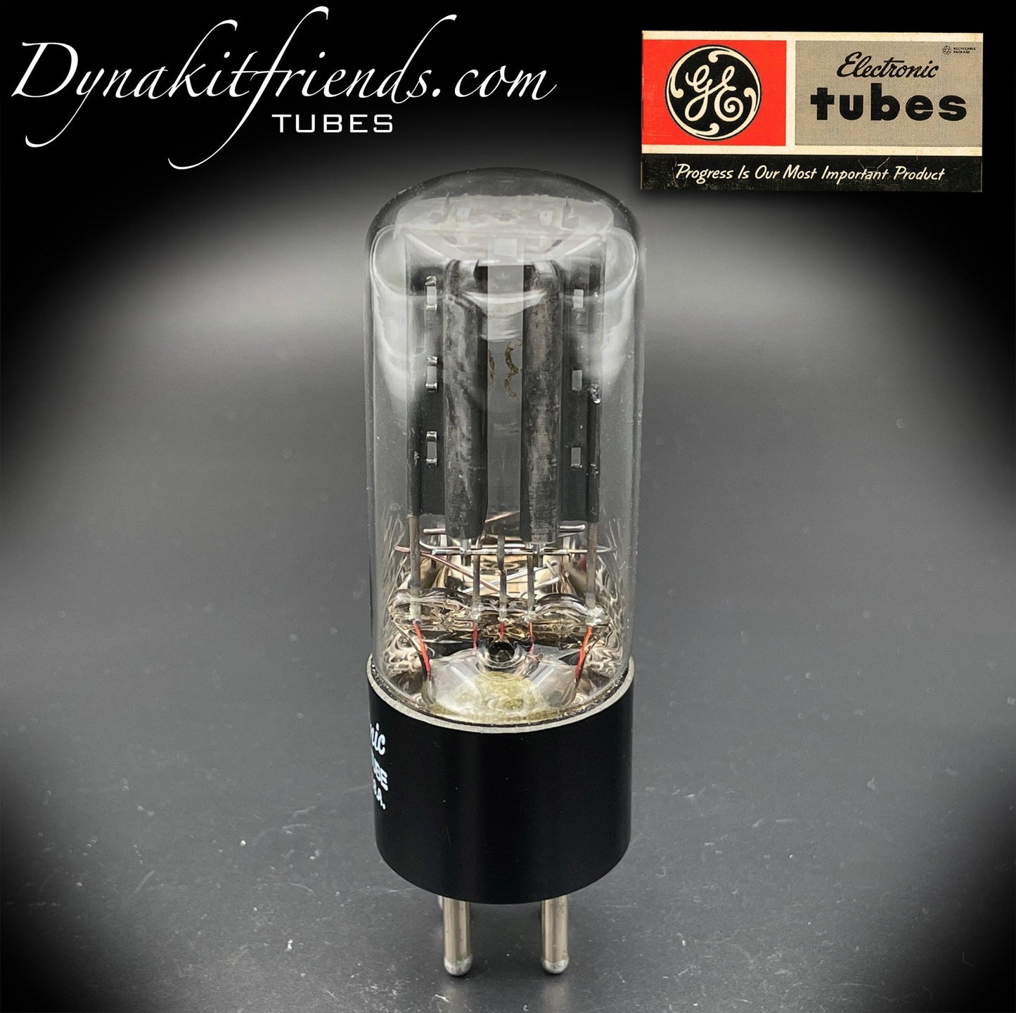 80 ( 110E/59 ) GE NOS Black Plates [] Getter Rectifier Tube Made in USA - Vacuum Tubes Treasures