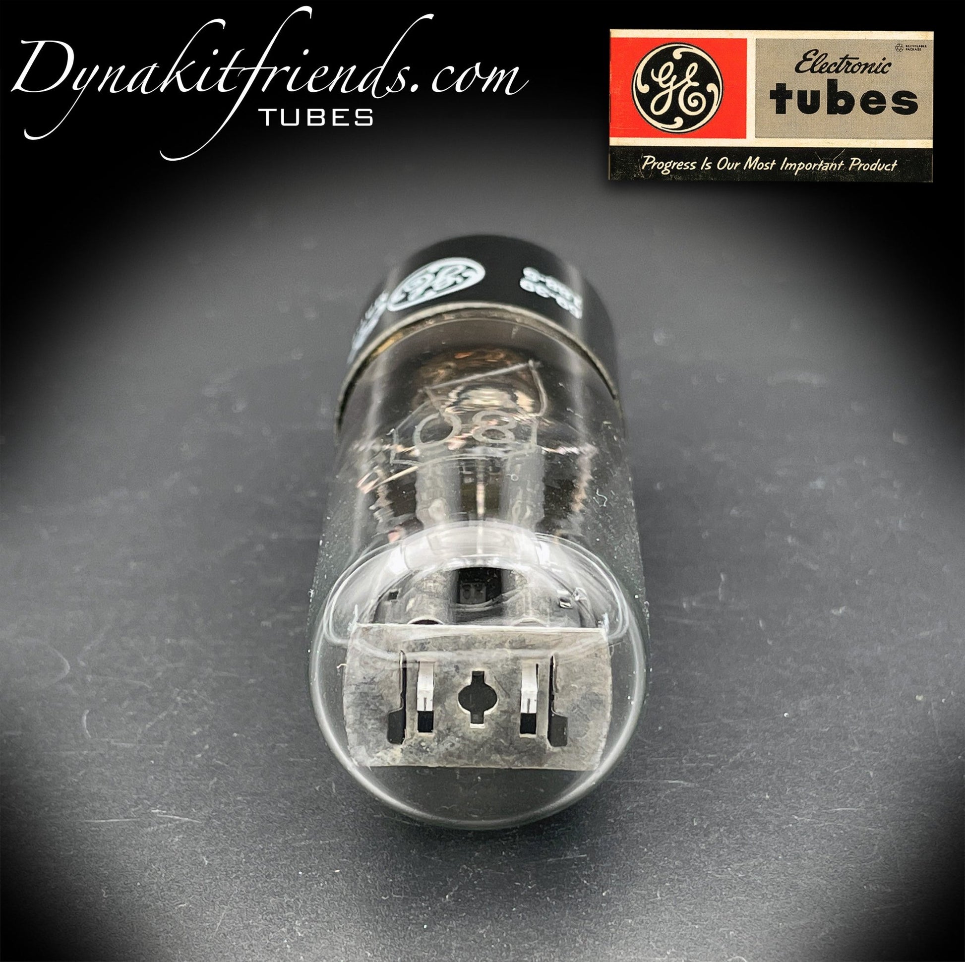 80 ( 110E/59 ) GE NOS Black Plates [] Getter Rectifier Tube Made in USA - Vacuum Tubes Treasures