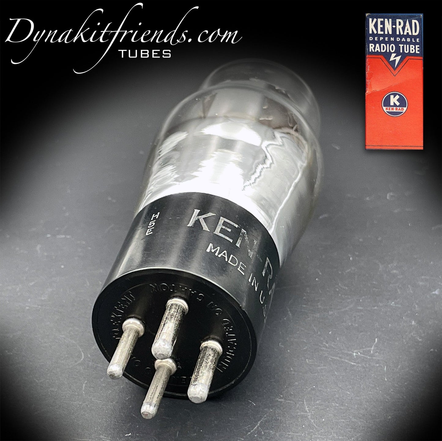 80 ( 110E/59 ) KEN-RAD Black Plates Foil Getter Rectifier Tube Made in USA - Vacuum Tubes Treasures