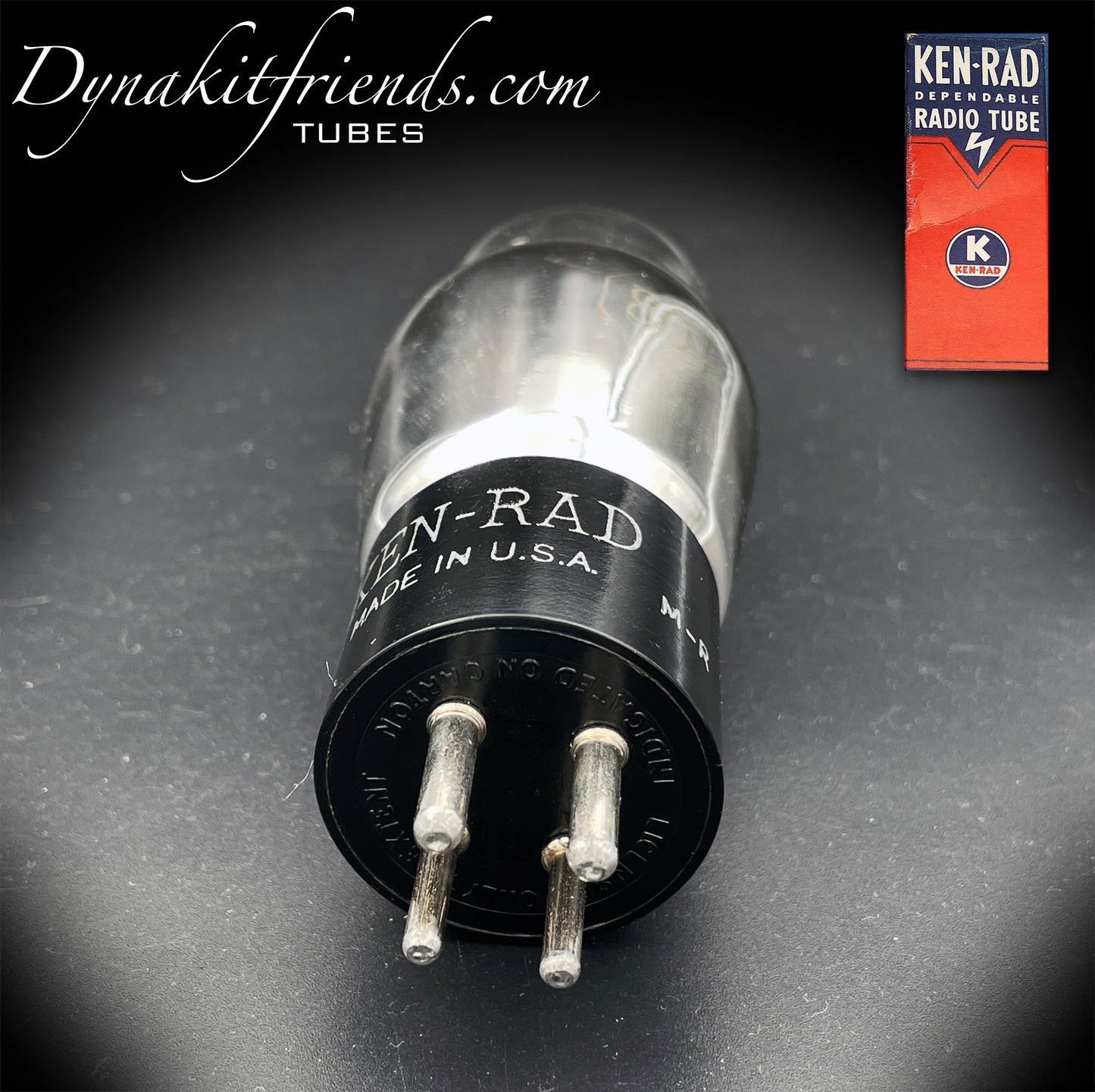 80 (110E/59) KEN-RAD Tubo rectificador de filamentos colgantes de placas negras fabricado en EE. UU.