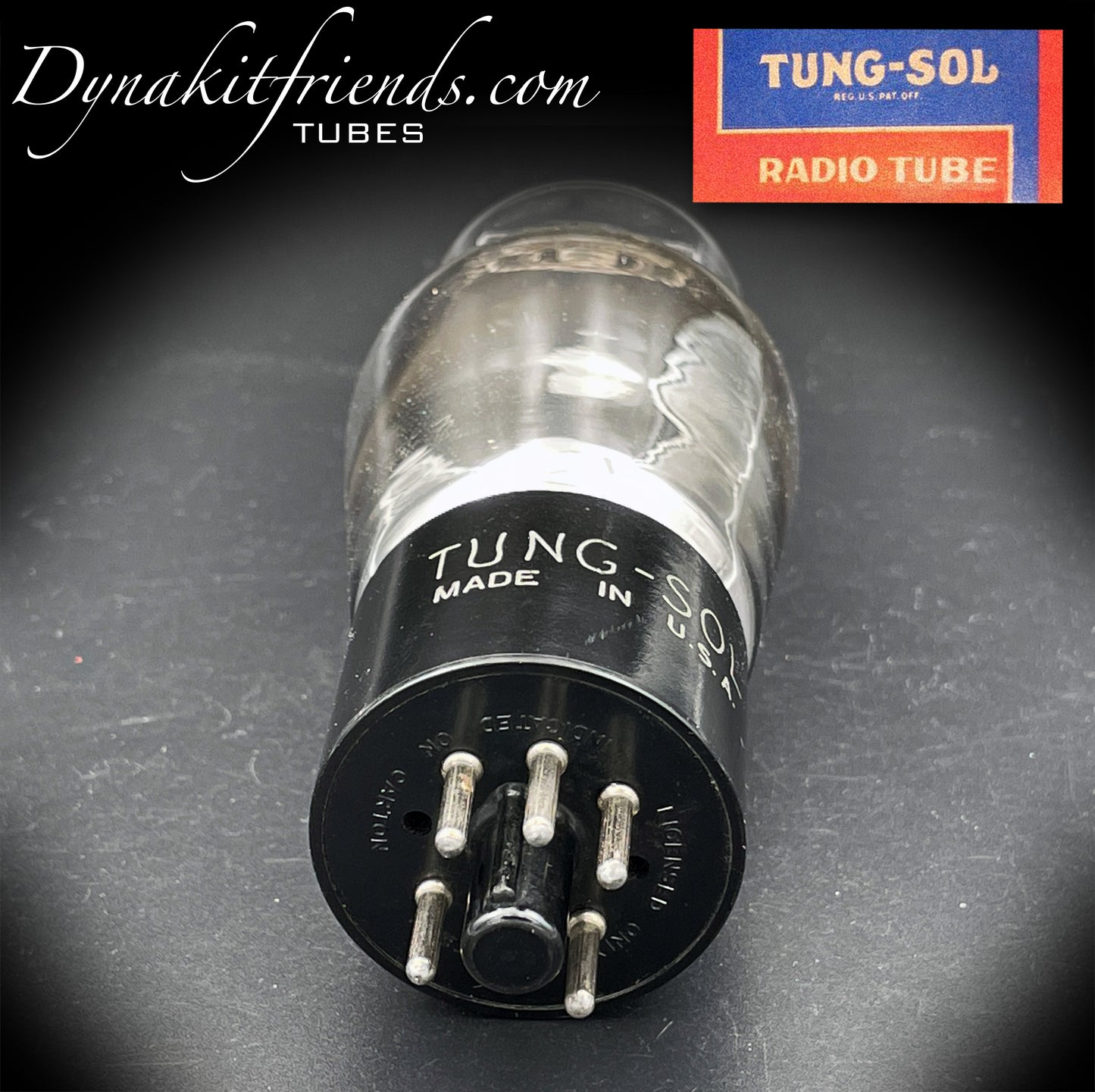 5Y3G ( 5Z2P ) TUNG-SOL NOS Hanging Filaments Black Ribbed Plates Foil Getter Tube Rectifier Made in USA