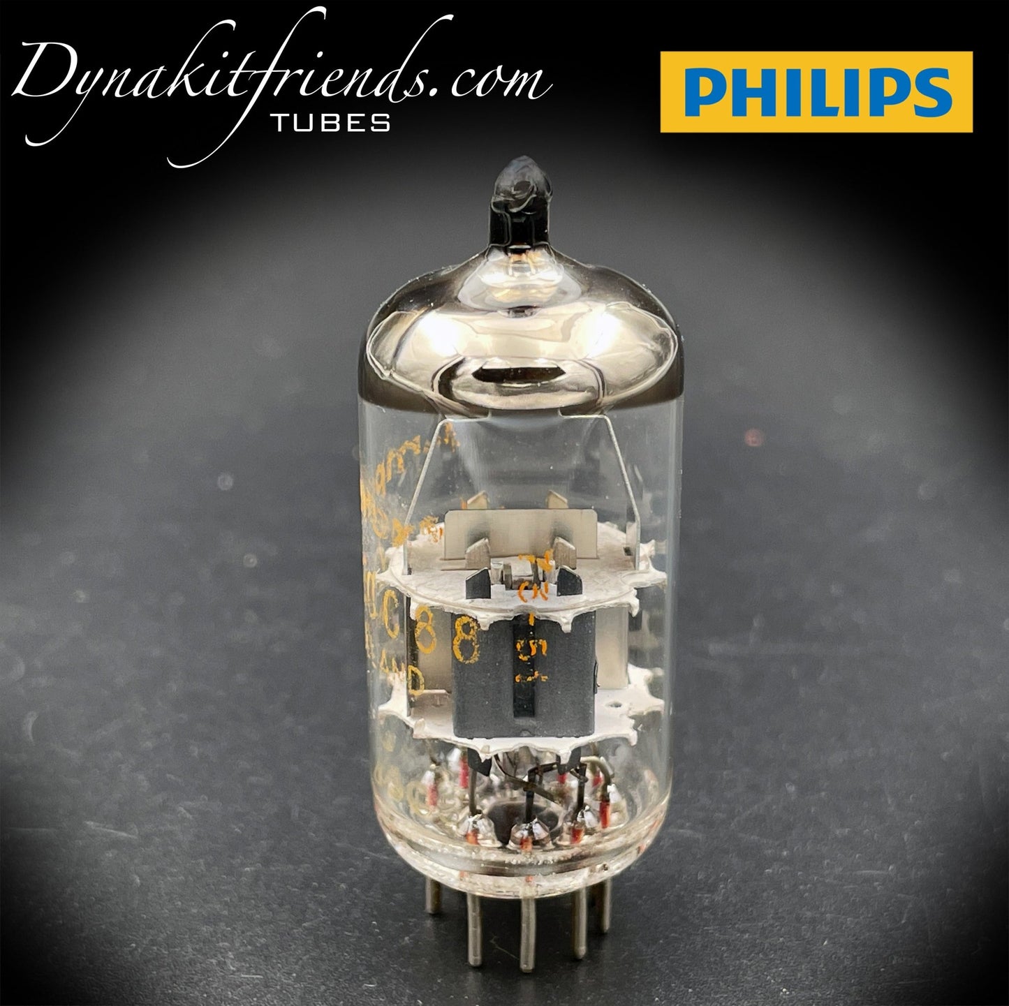 ECC88 ( 6DJ8 ) PHILIPS Heerlen Plant labeled Amperex Disc Getter Tube Made in HOLLAND - Vacuum Tubes Treasures