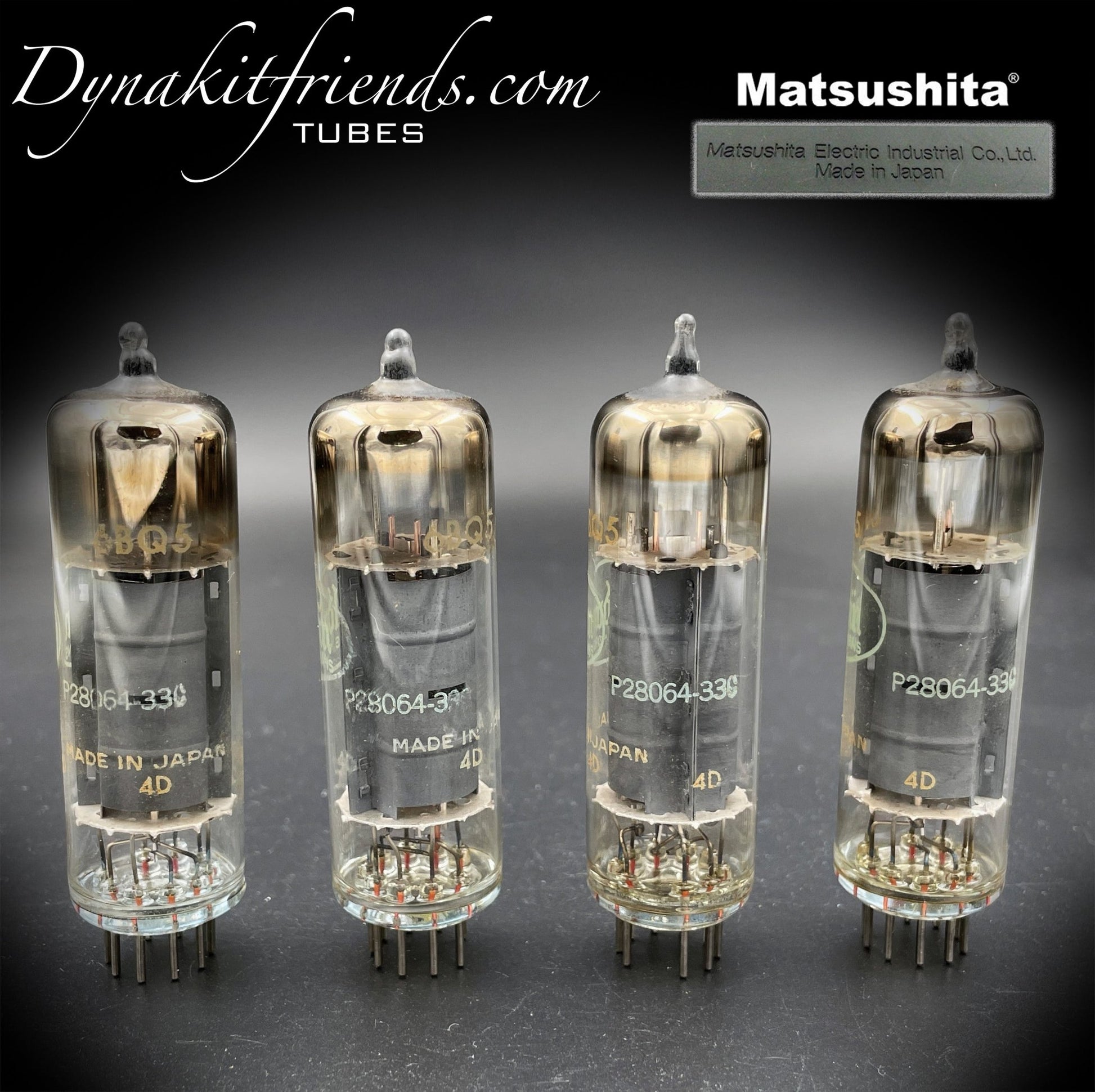 EL84 (6BQ5) MATSUSHITA Gray Plates Gray Dot O Getter Matched Tubes Made in Japan - Vacuum Tubes Treasures