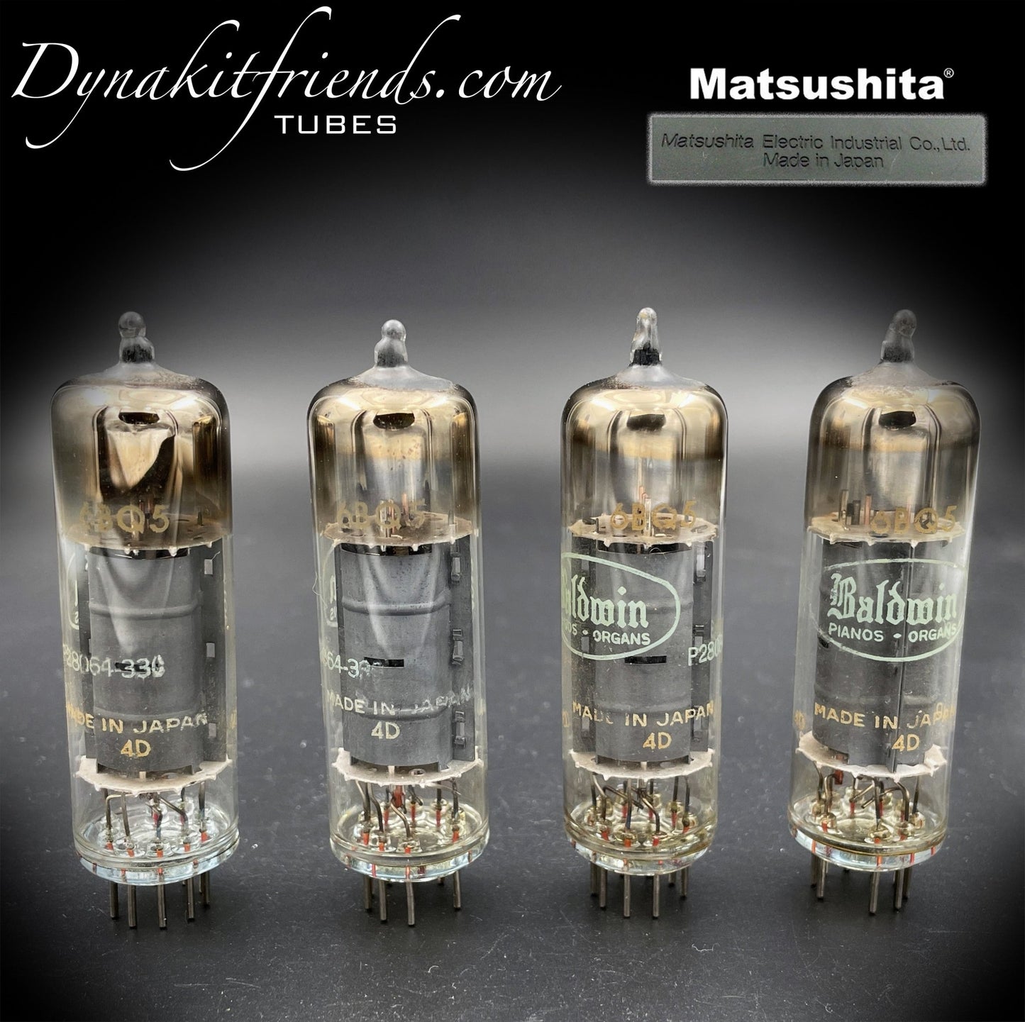 EL84 (6BQ5) MATSUSHITA Gray Plates Gray Dot O Getter Matched Tubes Made in Japan - Vacuum Tubes Treasures