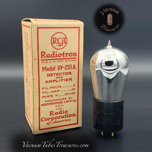 UV-201A ( 01-A ) WESTINGHOUSE LAMP CO. U.S.A. for RCA Radiotron U.S.A Globe Radio Tubes NOS NIB '20s - Vacuum Tubes Treasures
